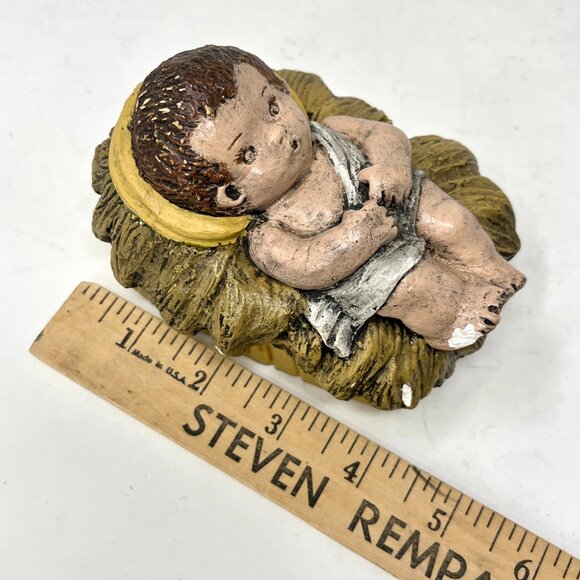 Vintage 1978 Carol Rardon BABY JESUS Nativity Christmas Painted Chalkware - Picture 9 of 9